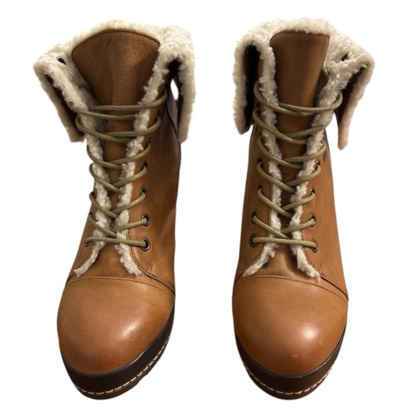 NWOB Kelsi Dagger Ricci Tan Leather Heeled Boots Women's Size 9 - Picture 2 of 12